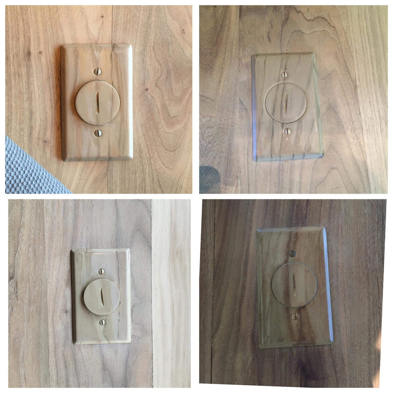 Match plate covers to wood or counters